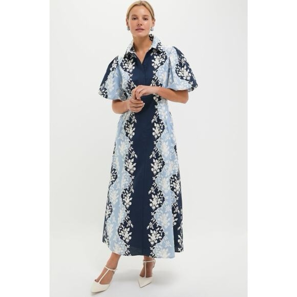 Tuckernuck Delaney Maxi Dress – Blue Floral – Size XXL